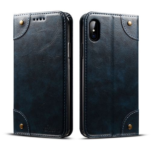 

For iPhone XS / X Baroque Simple Horizontal Flip Leather Case, with Holder & Card Slots & Wallet(Blue)