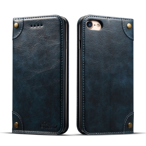 

For iPhone 8 / 7 Baroque Simple Horizontal Flip Leather Case, with Holder & Card Slots & Wallet(Blue)