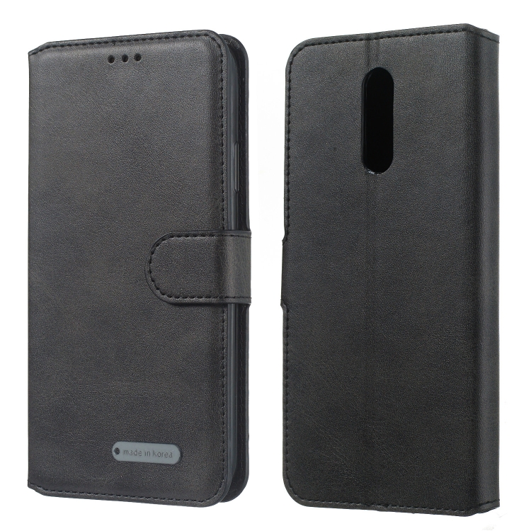 

For Nokia 3.2 (2019) Solid Color Buckle Horizontal Flip Leather Case with Wallet & Holder & Card Slots(Black)