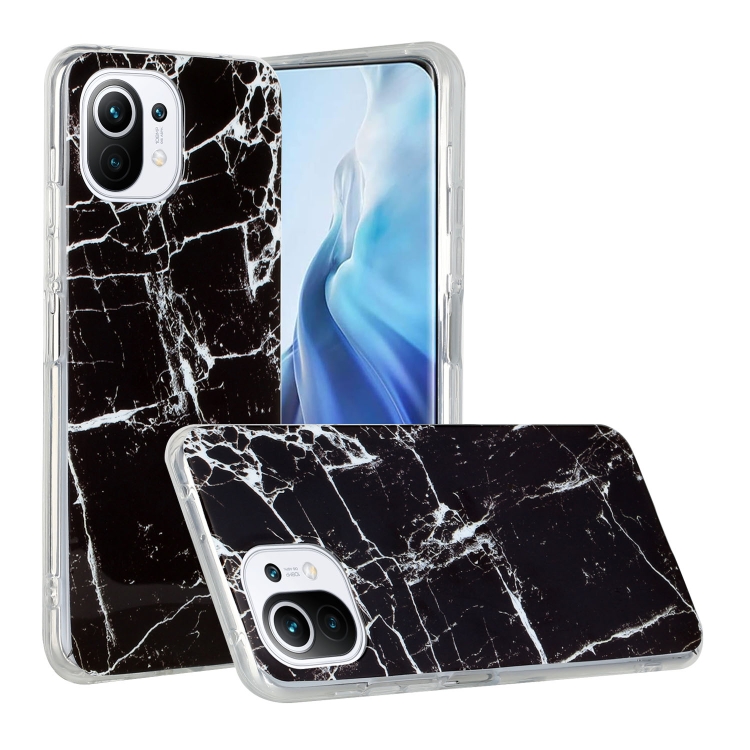 

For Xiaomi Mi 11 Lite Marble Pattern Soft TPU Protective Case(Black)
