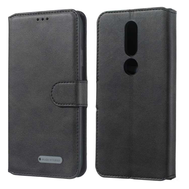 

For Nokia 4.2 (2019) Solid Color Buckle Horizontal Flip Leather Case with Wallet & Holder & Card Slots(Black)