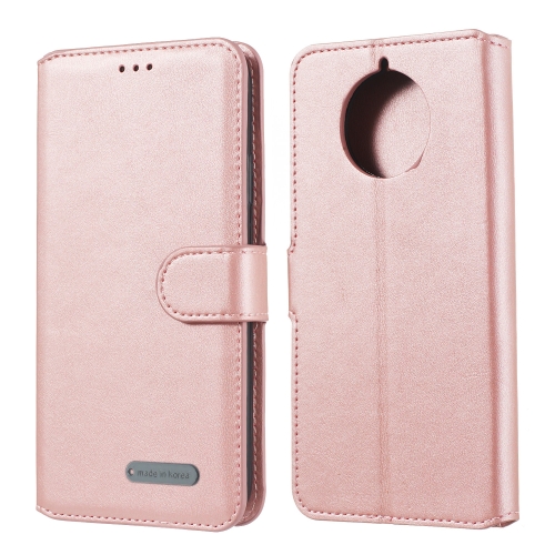 

For Nokia 9 PureView Solid Color Buckle Horizontal Flip Leather Case with Wallet & Holder & Card Slots(Rose Gold)