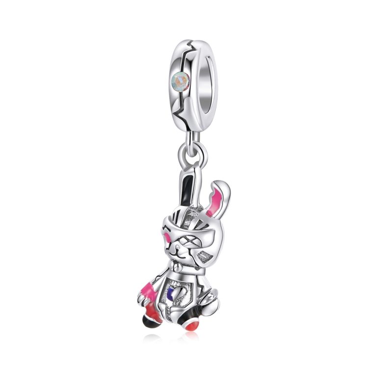 

S925 Sterling Silver Mechanical Rabbit Pendant DIY Bracelet Necklace Accessories