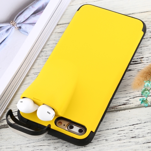 

For iPhone 6 Plus PC + TPU Shockproof Protective Back Case With AirPods Storage Box(Yellow)