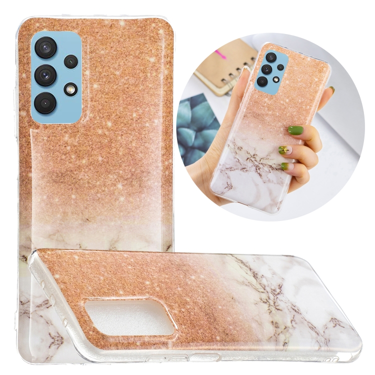 

For Samsung Galaxy A32 4G Marble Pattern Soft TPU Protective Case(White Gold)