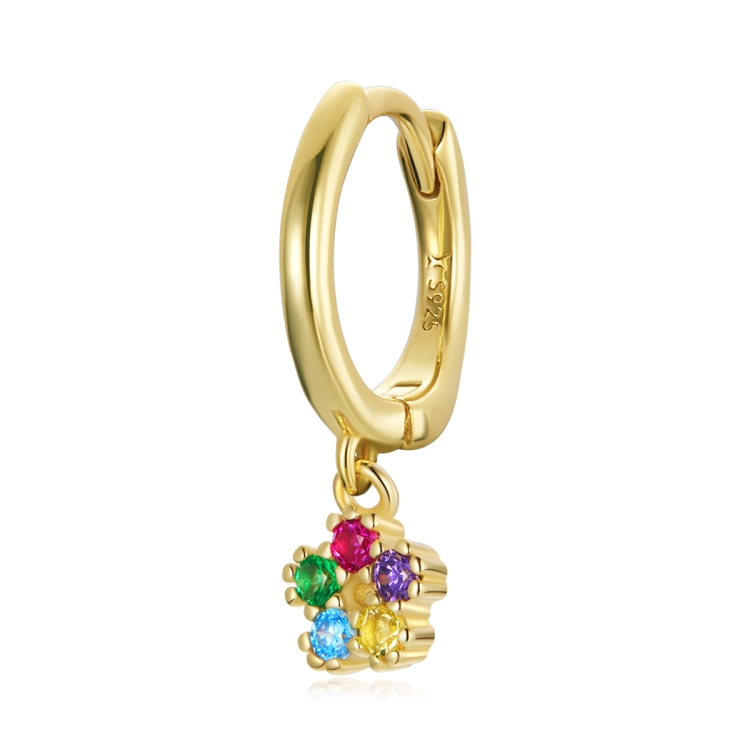 

S925 Sterling Silver Real Gold-plated Flower Ear Studs Women Earrings