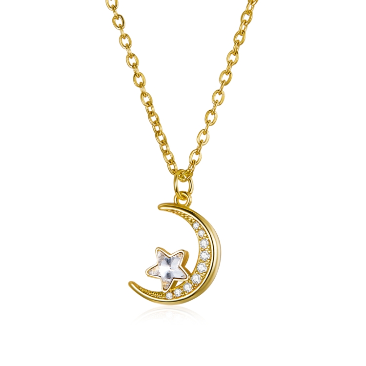

Titanium Steel Star Moon Zircon Women Nacklace Jewelry