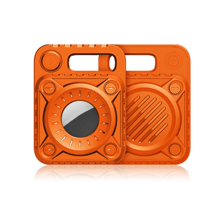 

Punk Armor Anti-scratch Shockproof TPU Protective Cover Case with Keychain Hook Loop for AirTag(Orange)