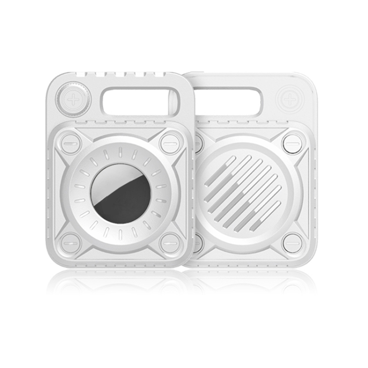 

Punk Armor Anti-scratch Shockproof TPU Protective Cover Case with Keychain Hook Loop for AirTag(White)