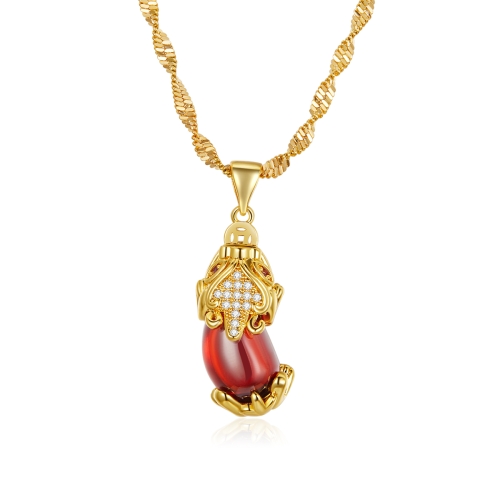 

Copper Plated Pixi Red Zircon Women Nacklace Jewelry