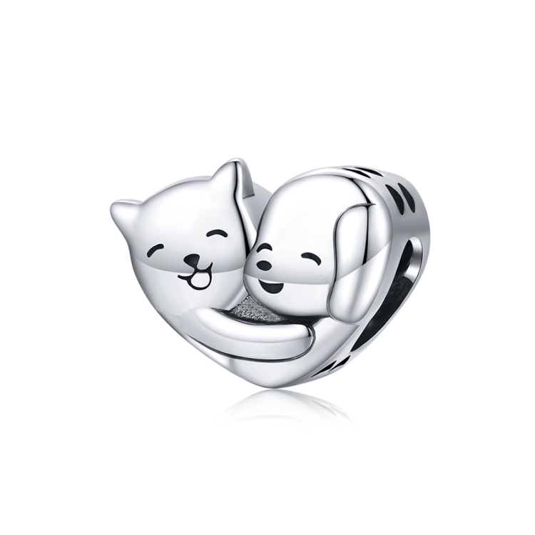 

S925 Sterling Silver Kitten Puppy Heart-shaped Beads DIY Bracelet Necklace Accessories