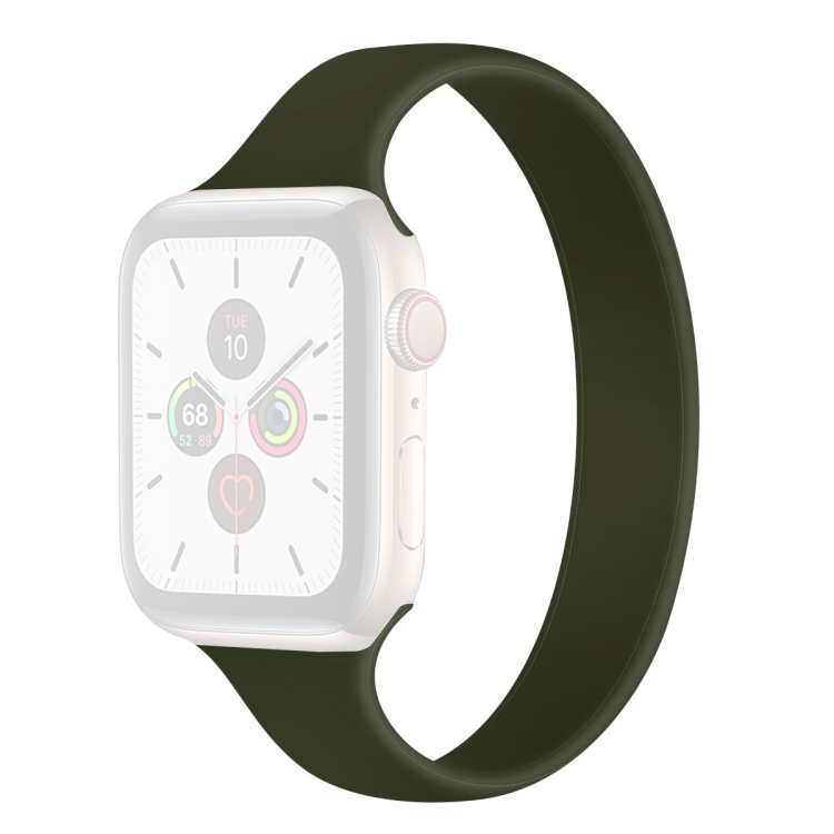 

Silica Gel One-piece Solid Color Shrinking Money Replacement Watchbands, Size: L 150x14mm For Apple Watch Series 6 & SE & 5 & 4 44mm / 3 & 2 & 1 42mm(Dark Green)