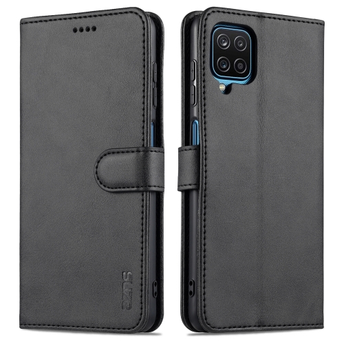 

For Samsung Galaxy A12 5G AZNS Skin Feel Calf Texture Horizontal Flip Leather Case with Card Slots & Holder & Wallet(Black)