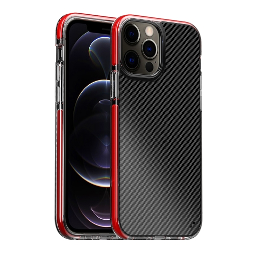 

Transparent Carbon Fiber + TPU Shockproof Case For iPhone 12 mini(Red)