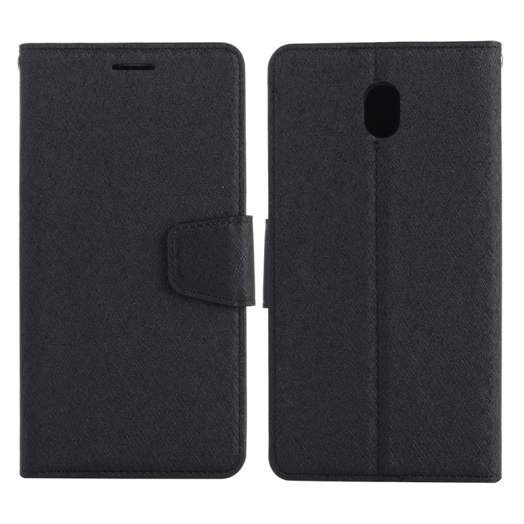 

For LG K30 (2019) Silk Texture Horizontal Flip Leather Case with Holder & Card Slots & Wallet & Photo Frame(Black)