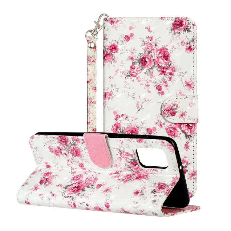 

For Samsung Galaxy A82 5G 3D Pattern Horizontal Flip PU Leather Case with Holder & Card Slots & Wallet(Rose Flower)