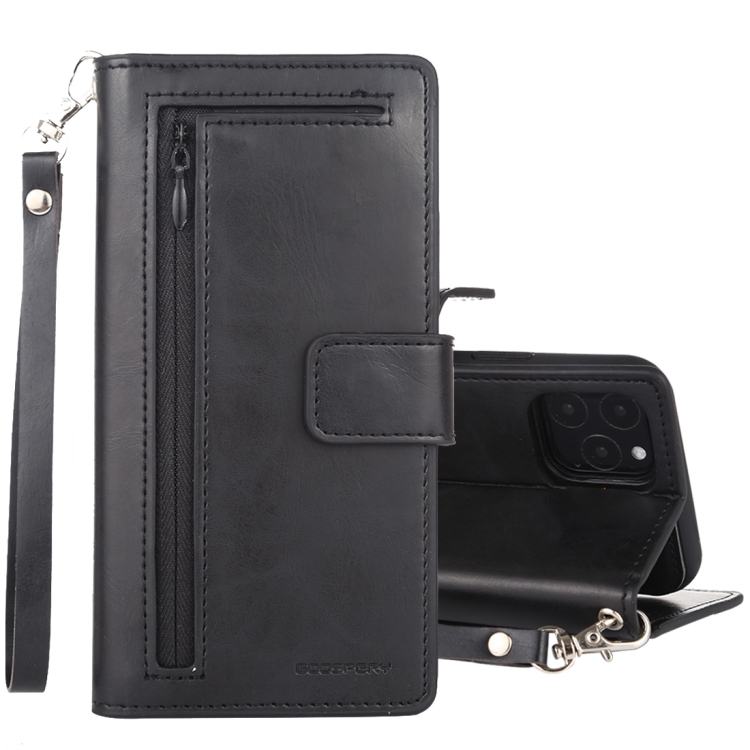 

For iPhone 11 Pro GOOSPERY DETACHABLE DIARY Detachable Horizontal Flip Leather Case with Holder & Card Slots & Zipper & Wallet(Black)