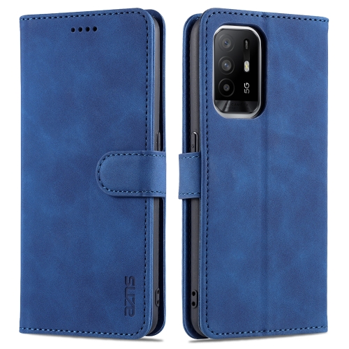 

For OPPO A94 5G / A95 5G / Reno5Z 5G / F19 Pro+ AZNS Skin Feel Calf Texture Horizontal Flip Leather Case with Card Slots & Holder & Wallet(Blue)