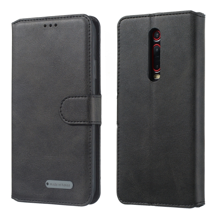 

For Xiaomi Redmi K20 / Mi 9T / Redmi K20 Pro / Mi 9T Pro Solid Color Buckle Horizontal Flip Leather Case with Wallet & Holder & Card Slots(Black)