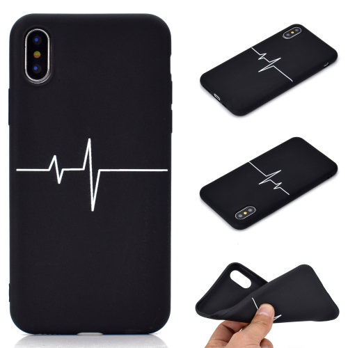 

For iPhone XS / X Shockproof Stick Figure Pattern Soft TPU Protective Case(Heart Rate)