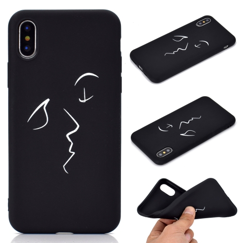 Sunsky 适用于iphone Xs X 简笔画图案防摔tpu手机保护壳 亲吻