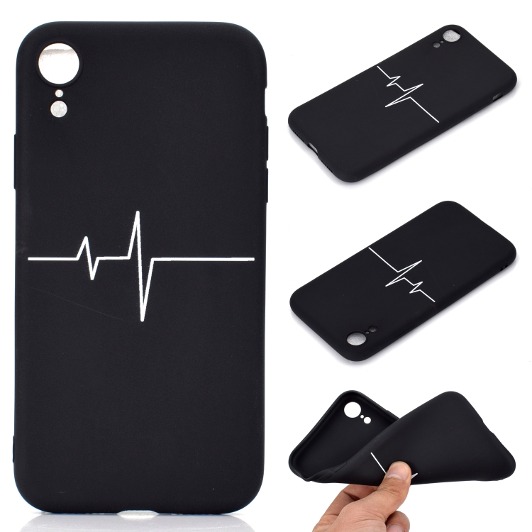 

For iPhone XR Shockproof Stick Figure Pattern Soft TPU Protective Case(Heart Rate)