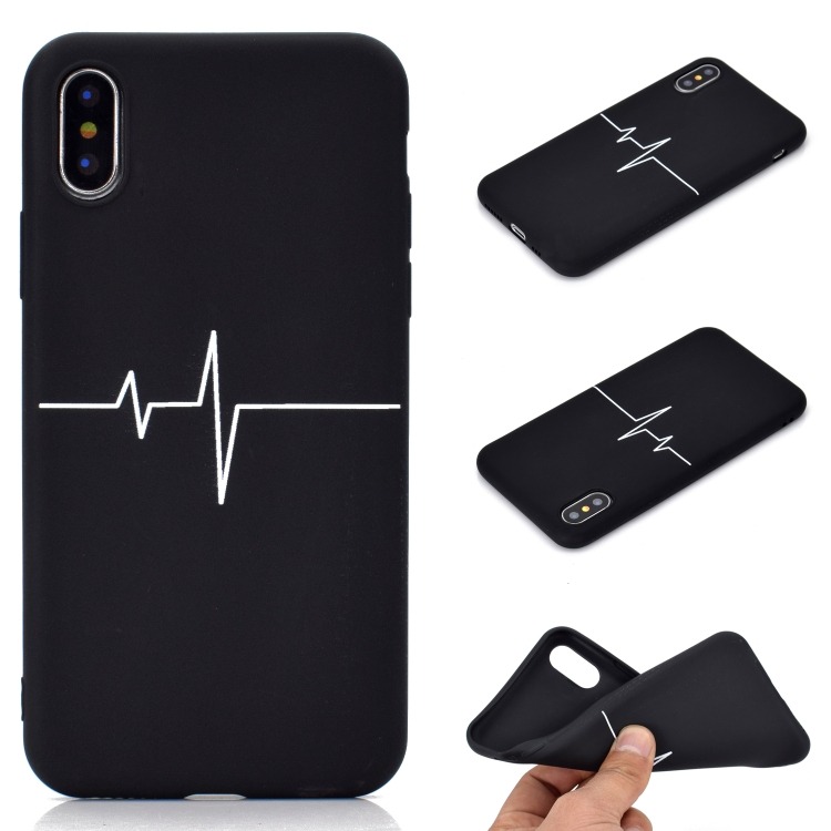 

For iPhone XS Max Shockproof Stick Figure Pattern Soft TPU Protective Case(Heart Rate)