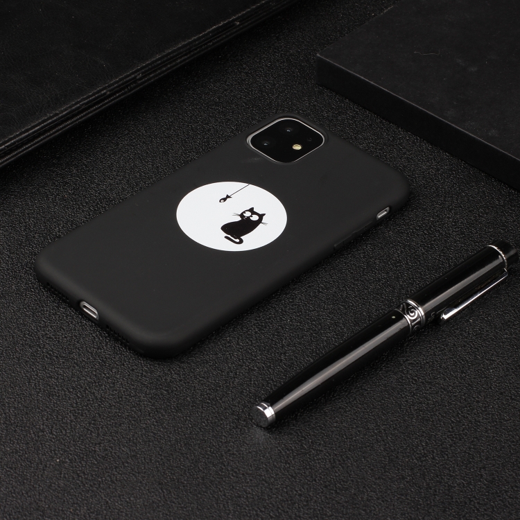 

For iPhone 11 Pro Max Shockproof Stick Figure Pattern Soft TPU Protective Case(Cat)