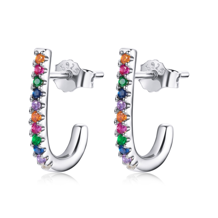 

S925 Sterling Silver Christmas Cane Ear Studs Women Earrings(Silver)