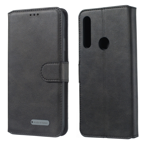 

For Huawei P Smart Z / Y9 Prime (2019) Solid Color Buckle Horizontal Flip Leather Case with Wallet & Holder & Card Slots(Black)