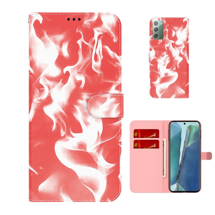 

For Samsung Galaxy Note20 Cloud Fog Pattern Horizontal Flip Leather Case with Holder & Card Slot & Wallet(Red)