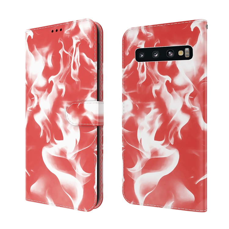 

For Samsung Galaxy S10 Cloud Fog Pattern Horizontal Flip Leather Case with Holder & Card Slot & Wallet(Red)