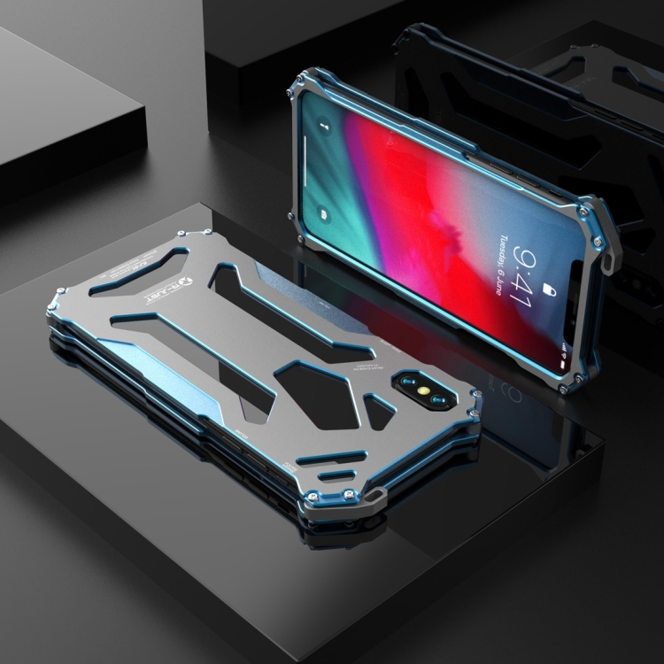 

X R-JUST Shockproof Armor Metal Protective Case For iPhone XS(Blue)