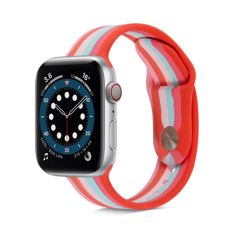 

Rainbow Silicone Strap Watchband For Apple Watch Series 6 & SE & 5 & 4 40mm / 3 & 2 & 1 38mm(4)