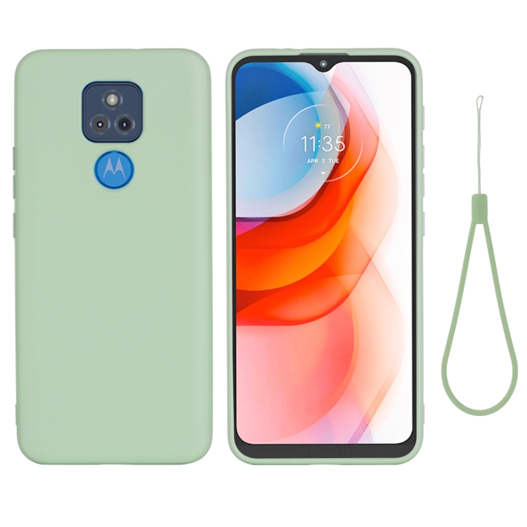 

For Motorola Moto G Play (2021) Pure Color Liquid Silicone Shockproof Full Coverage Case(Green)