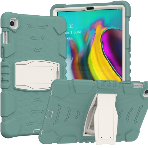 

3-Layer Protection Screen Frame + PC + Silicone Shockproof Combination Case with Holder For Samsung Galaxy Tab S5e T720(Emerald Green)