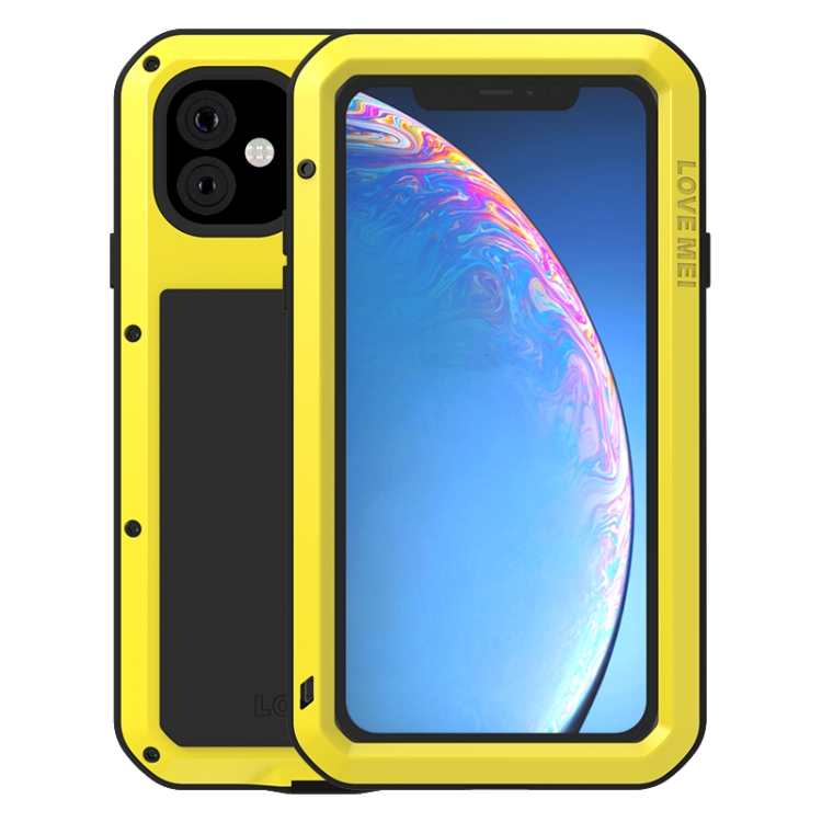 

For iPhone 11 Pro LOVE MEI Metal Shockproof Waterproof Dustproof Protective Case(Yellow)