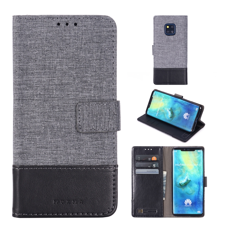 

For Huawei Mate 20 Pro MUXMA MX102 Horizontal Flip Canvas Leather Case with Stand & Card Slot & Wallet Function(Black)