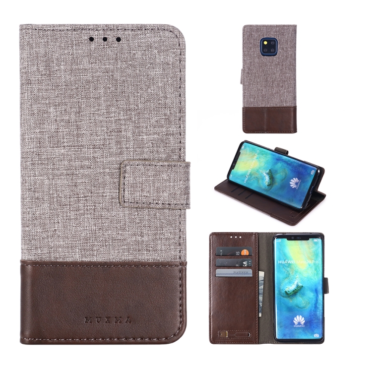 

For Huawei Mate 20 Pro MUXMA MX102 Horizontal Flip Canvas Leather Case with Stand & Card Slot & Wallet Function(Brown)