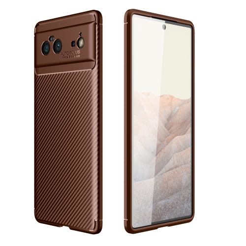 

For Google Pixel 6 Carbon Fiber Texture Shockproof TPU Case(Brown)