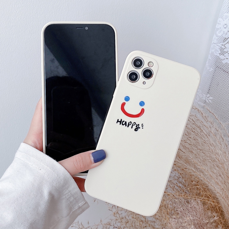 

Side Happy Smiling Face Printed Pattern TPU Protective Case For iPhone 11 Pro(White)
