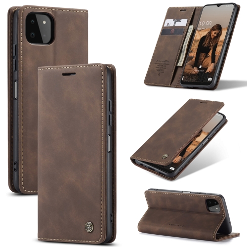 

For Samsung Galaxy A22 5G CaseMe 013 Multifunctional Horizontal Flip Leather Case with Card Slot & Holder & Wallet(Coffee)