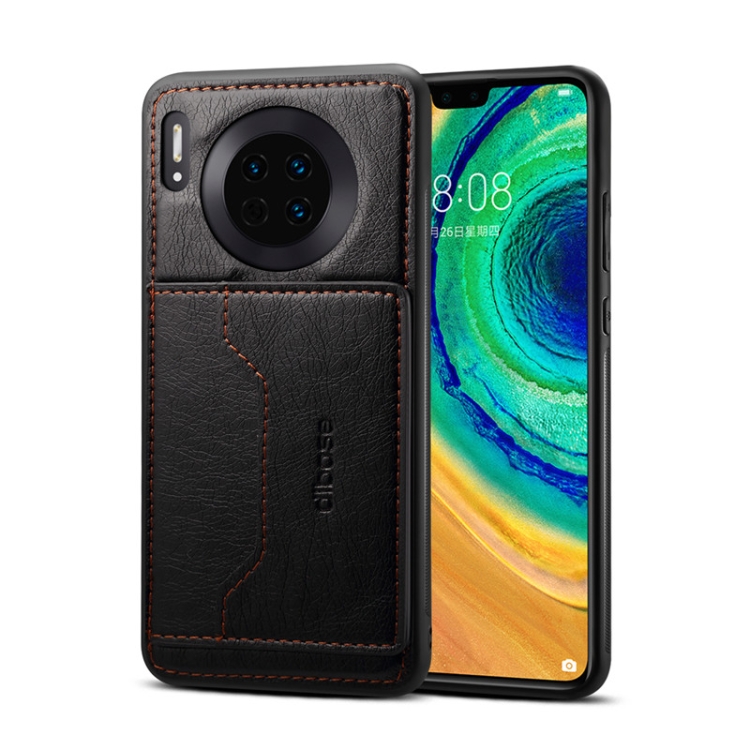 

For Huawei Mate 30 Dibase Crazy Horse Texture Protective Case, with Holder & Card Slots(Black)