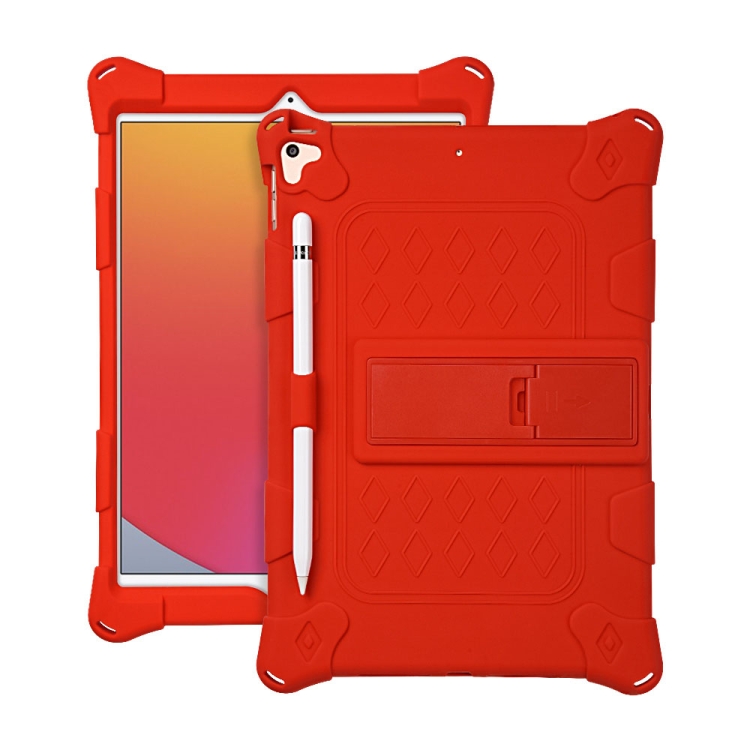 

All-inclusive Silicone Shockproof Case with Holder For iPad mini 5 / 4(Red)