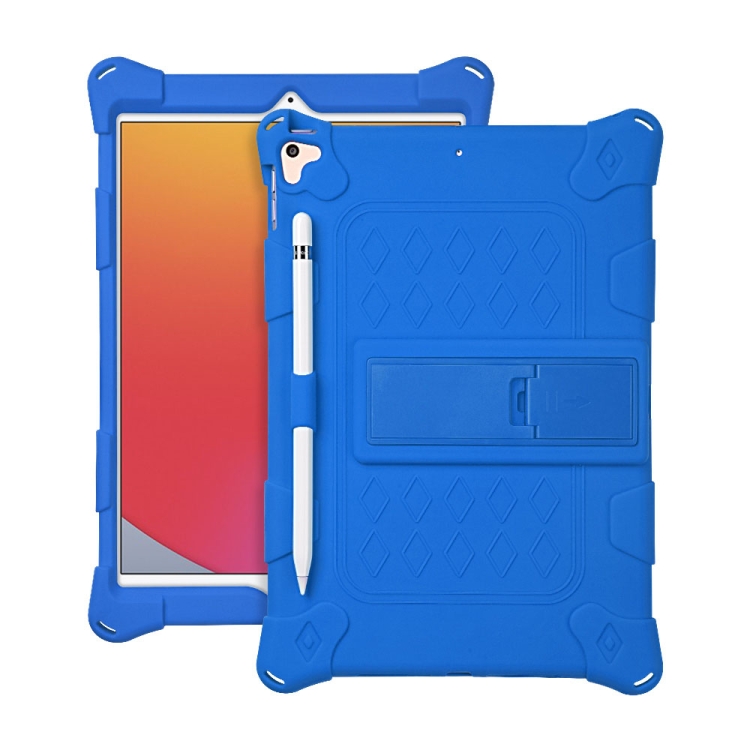 

All-inclusive Silicone Shockproof Case with Holder For iPad mini 5 / 4(Blue)