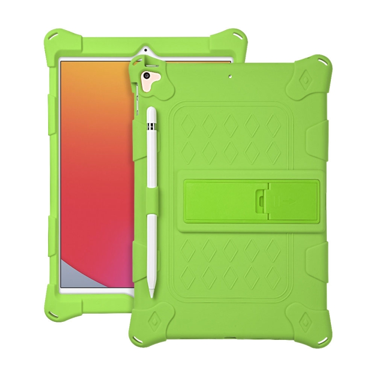 

All-inclusive Silicone Shockproof Case with Holder For iPad mini 5 / 4(Green)