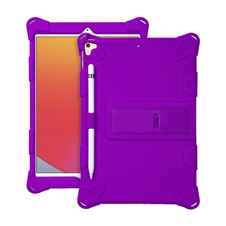 

All-inclusive Silicone Shockproof Case with Holder For iPad mini 5 / 4(Purple)