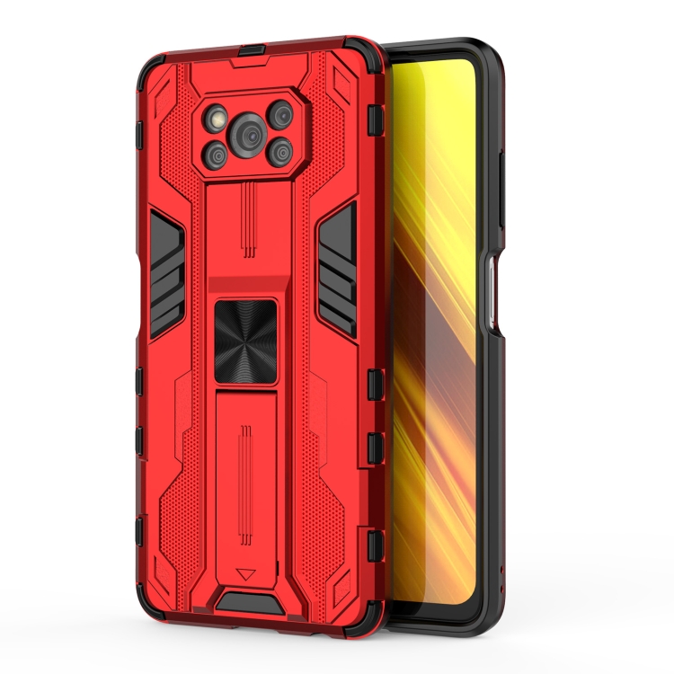 

For Xiaomi Poco X3 NFC Supersonic PC + TPU Shock-proof Case with Holder(Red)