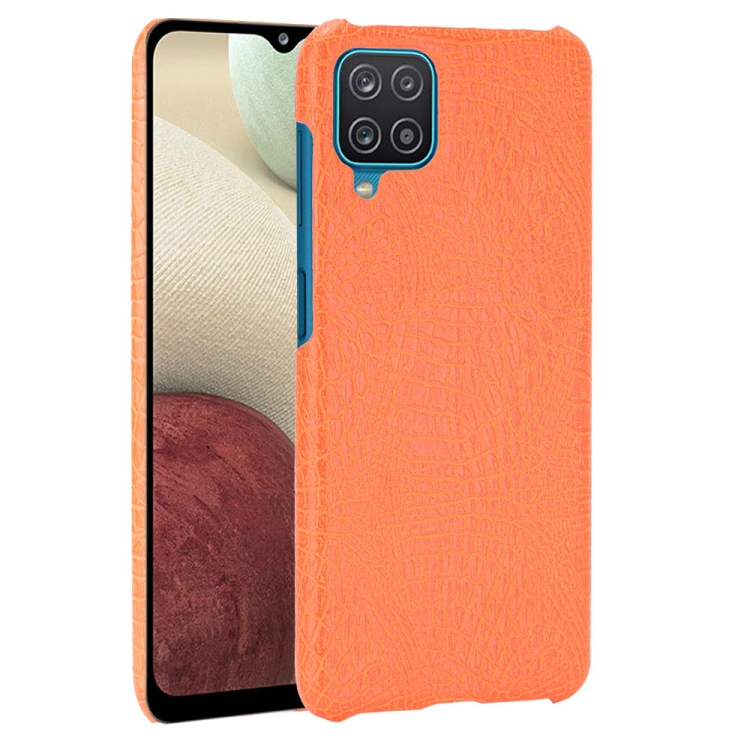 

For Samsung Galaxy A22 4G Shockproof Crocodile Texture PC + PU Case(Orange)