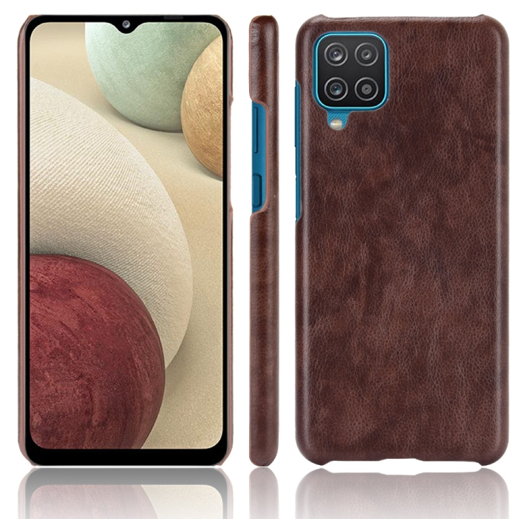 

For Samsung Galaxy A22 4G Shockproof Litchi Texture PC + PU Case(Brown)